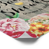 Babydusche Begrüßung Chic Blume String Light Wood Poster (Ecke)