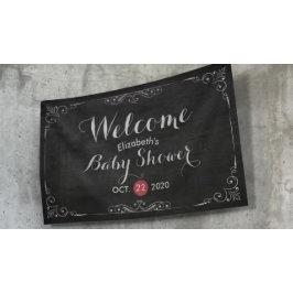 Babydusche Begrüßung Schwarz-weiße Blume Halbpensi Banner