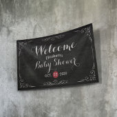 Babydusche Begrüßung Schwarz-weiße Blume Halbpensi Banner