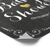 Babydusche Begrüßung Schwarz-weiße Blumenkhalkappe Poster (Ecke)