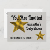 Babydusche Begrüßung Superstar Einladung (Vorne/Hinten)