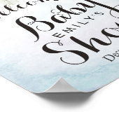 Babydusche Begrüßung Wasserfarbe Boho Blume Feathe Poster (Ecke)