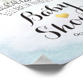 Babydusche Begrüßung Wasserfarbe Boho Blume Feathe Poster (Ecke)