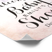 Babydusche Begrüßung Wasserfarbe Boho Blume Feathe Poster (Ecke)