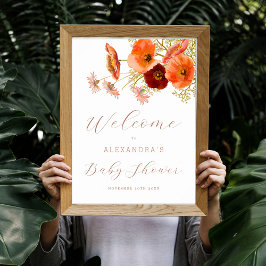 Babydusche Begrüßung Wildblume Boho Fall Floral Poster