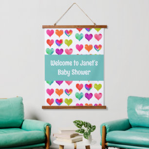 Babydusche Begrüßungsgeschirr Wandteppich Mit Holzrahmen