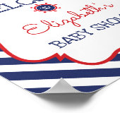 Babydusche Begrüßungssignatur Red Decor der Marine Poster (Ecke)