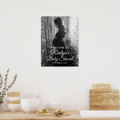 Babydusche Begrüßungszeichen mit Foto Poster (Küche)