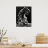 Babydusche Begrüßungszeichen mit Foto Poster (Küche)