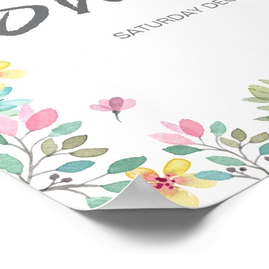 Babydusche Begrüßungszeichen Poster (Ecke)