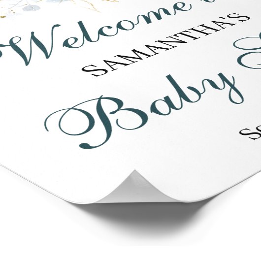 Babydusche Begrüßungszeichen Poster (Ecke)