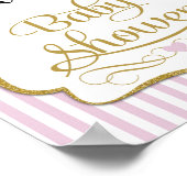 Babydusche Begrüßungszeichen Rosa Gold Elegant Poster (Ecke)