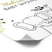 Babydusche Begrüßungszoo Safari Jungle Wild Poster (Ecke)