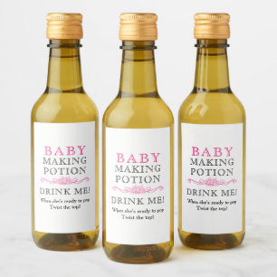 Babydusche bevorzugt Babycreme Pink Mini Weinetikett