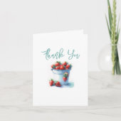 Babydusche bevorzugt Bags Wasserfarbenbeeren Dankeskarte (Vorderseite)