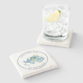 Babydusche bevorzugt Beachy Blue Octopus Steinuntersetzer (Seitenansicht)