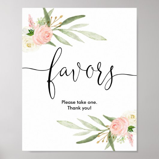 Babydusche bevorzugt Rosa Grün Gold elegant Poster (Vorne)