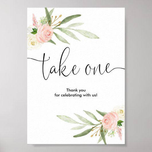 Babydusche bevorzugt Rosa Grün Gold elegant Poster (Vorne)