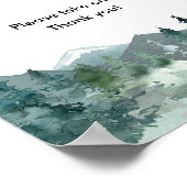 Babydusche bevorzugt rustikale Berge und Bäume Poster (Ecke)