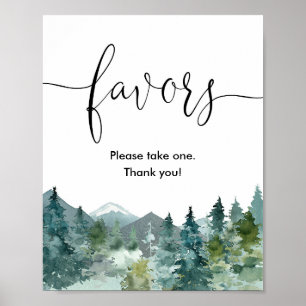 Babydusche bevorzugt rustikale Berge und Bäume Poster