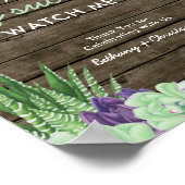 Babydusche bevorzugt Tafelschild rustikale Sukkult Poster (Ecke)