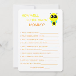 Babydusche, Biene, wie gut kennen Sie die Mama? Einladung