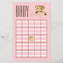 Babydusche BINGO Baby Gold Pink Elephant Flyer