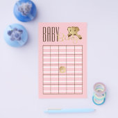 Babydusche BINGO Baby Gold Pink Elephant Flyer (Einzeln)