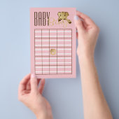Babydusche BINGO Baby Gold Pink Elephant Flyer (Handgriff)