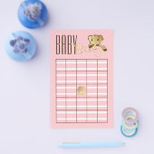 Babydusche BINGO Baby Gold Pink Elephant Flyer (Einzeln)