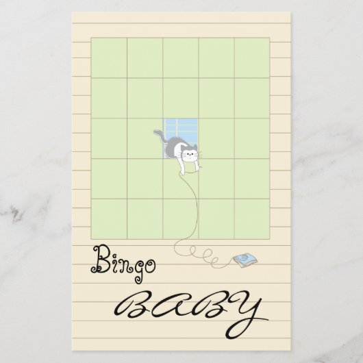 Babydusche BINGO "Blue/Build A Library" Flyer (Vorne)