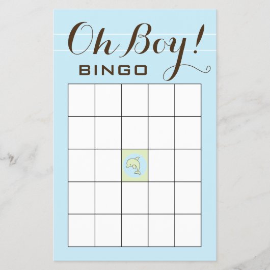 Babydusche BINGO "Blue Green Dolphin" Flyer (Vorne)