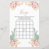 Babydusche Bingo Boho Cactus Pink Blume (Vorderseite)