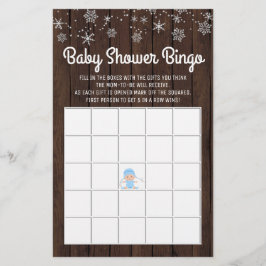 Babydusche Bingo Boy Rustikale Snowflake Bingo Kar