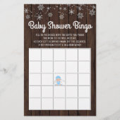 Babydusche Bingo Boy Rustikale Snowflake Bingo Kar (Vorderseite)