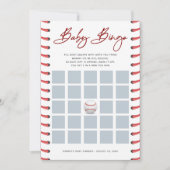 Babydusche Bingo Card | Baseball Einladung (Vorderseite)
