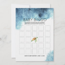 Babydusche Bingo Card | Meeresschildkröte Einladung