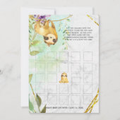 Babydusche Bingo Card | Tropischer Faulth Einladung (Vorderseite)