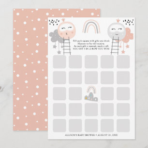 Babydusche Bingo Card Weg zum Mond Einladung