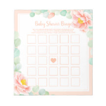 Babydusche Bingo Eucalyptus Foliage Peony Peach