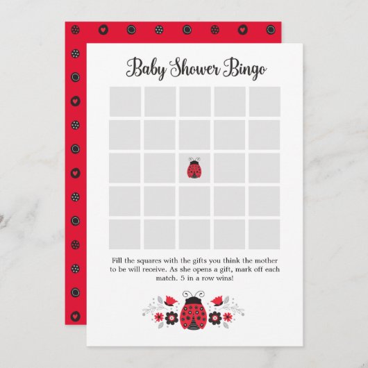Babydusche Bingo Game Card Einladung (Vorne/Hinten)