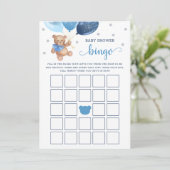 Babydusche Bingo Game Teddy Bear Card Einladung (Stehend Vorderseite)