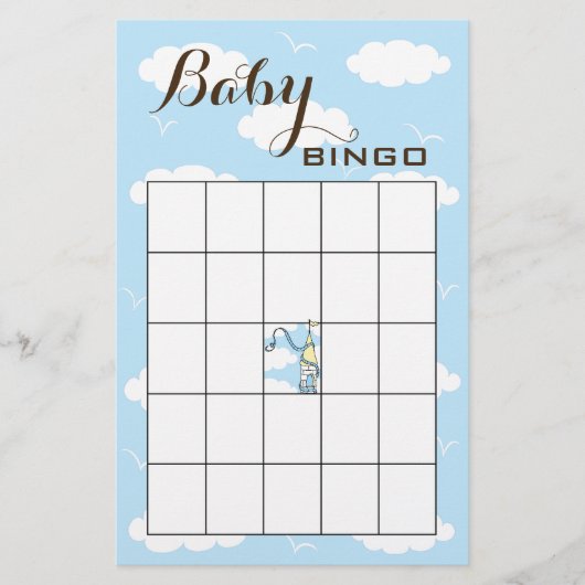 Babydusche BINGO Gelb/Blau/Schloss Flyer (Vorne)