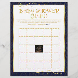 Babydusche Bingo [Golden Blue] Briefbogen