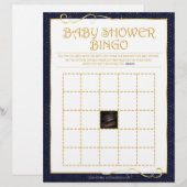 Babydusche Bingo [Golden Blue] Briefbogen (Vorne/Hinten)