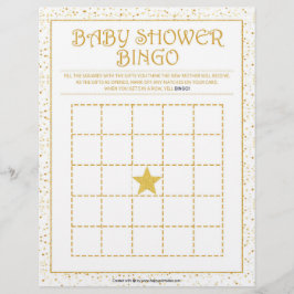 Babydusche Bingo [Golden Glitzern] Briefbogen