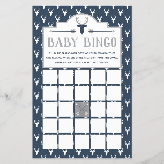 Babydusche Bingo, HirschBaby-Dusche Flyer (Vorne)