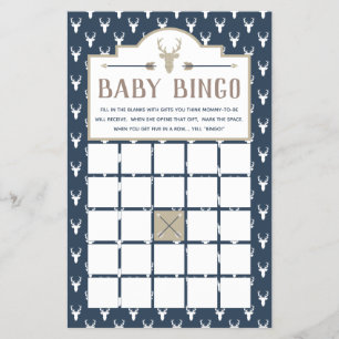 Babydusche Bingo, HirschBaby-Dusche Flyer