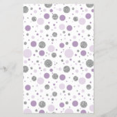 Babydusche Bingo, Imitate Confetti, Lila, Silber Flyer (Hinten)