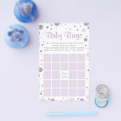 Babydusche Bingo, Imitate Confetti, Lila, Silber Flyer (Einzeln)